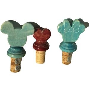 EPCOT WALT DISNEY WORLD Alabaster MICKEY Artisan Wine Stopper Topper Cork Chips